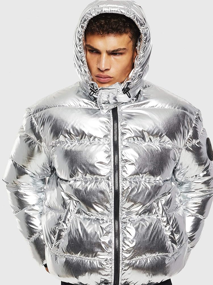 Amazon | [Diesel] (ディーゼル) メンズ メタリックシルバー ダウン