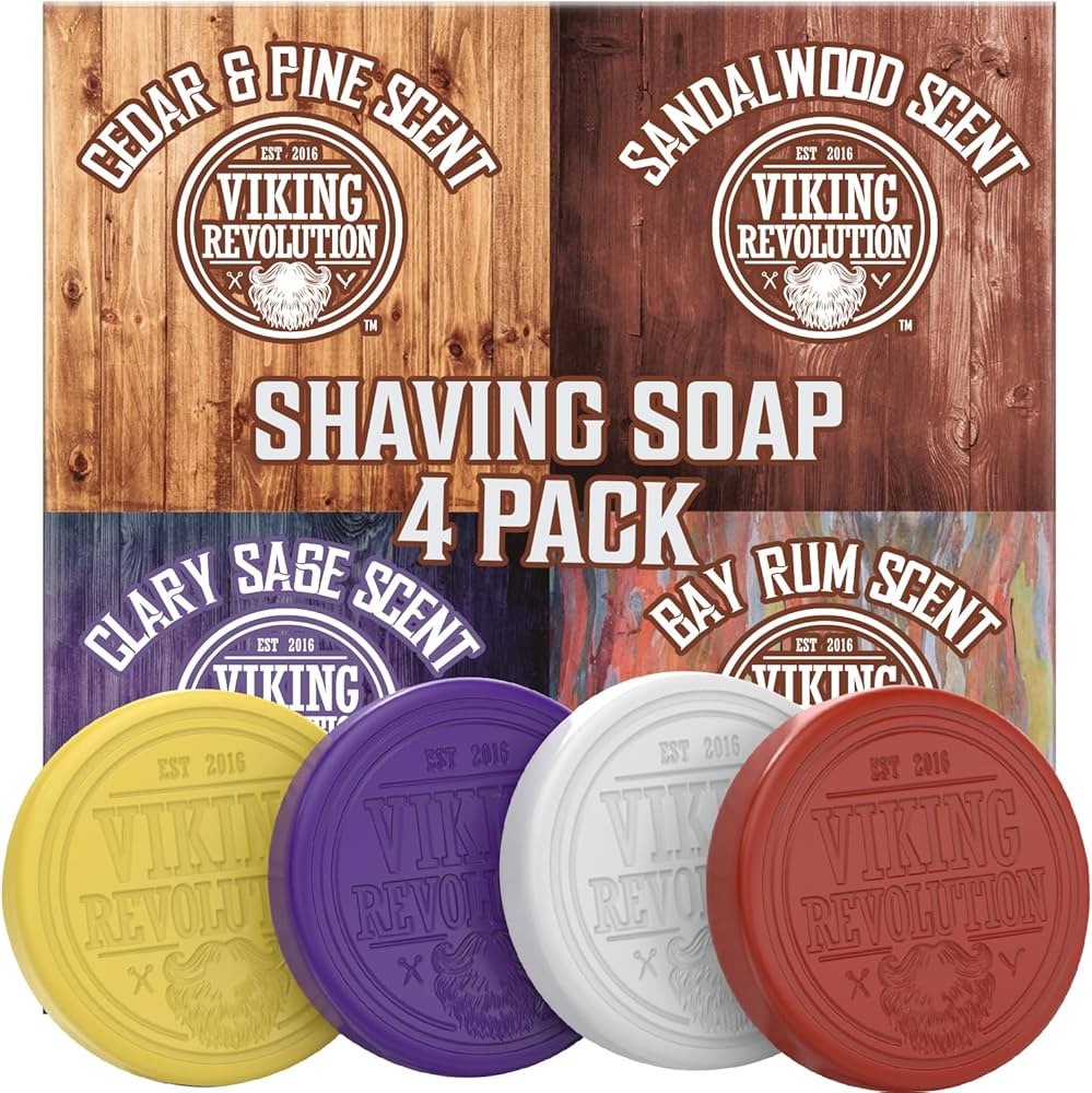 Viking Revolution - Shaving Soap - 4 Pack Variety Sandalwood