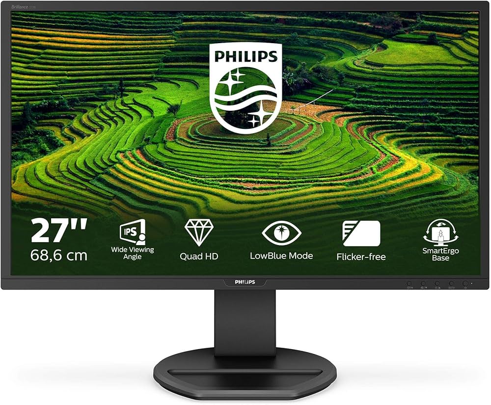 Philips 272B8QJEB - 27 inch QHD Monitor, 60Hz, 5ms, IPS, Speakers