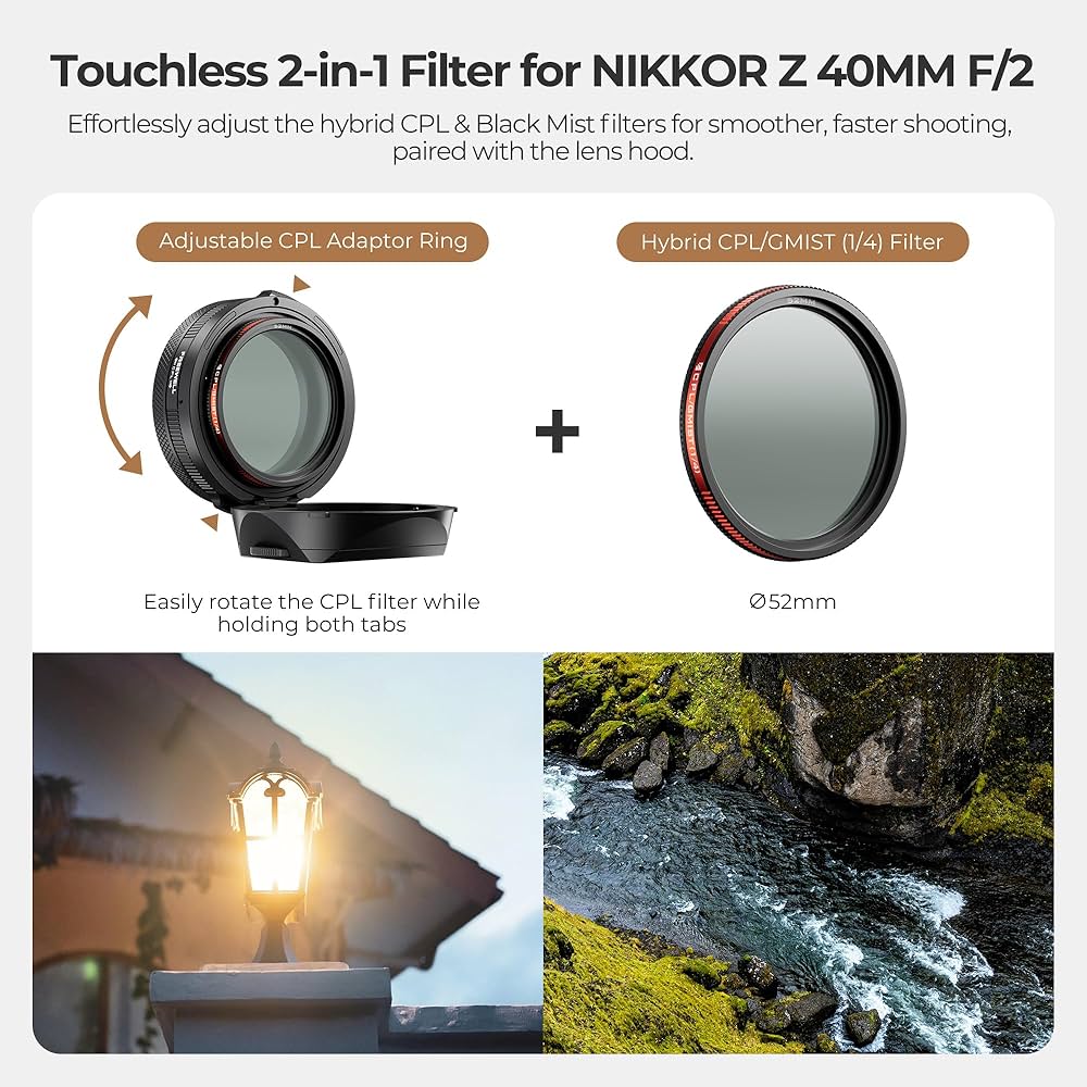 Amazon | Freewell NIKKOR Z 用 40mm F/2 CPL/ミストフィルター