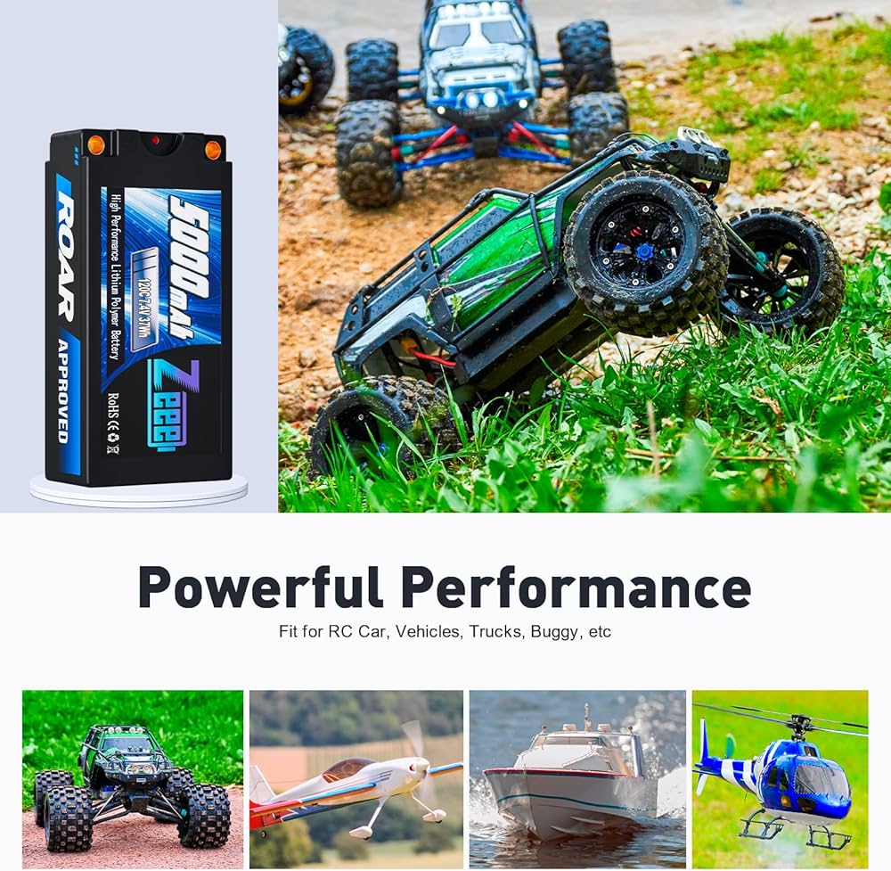 Amazon.com: Zeee 2S Shorty Lipo Battery 5000mAh (Roar Approved