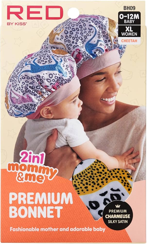 Amazon.com : Red by Kiss 2-in-1 Mommy & Me Satin Bonnet Sleep Cap
