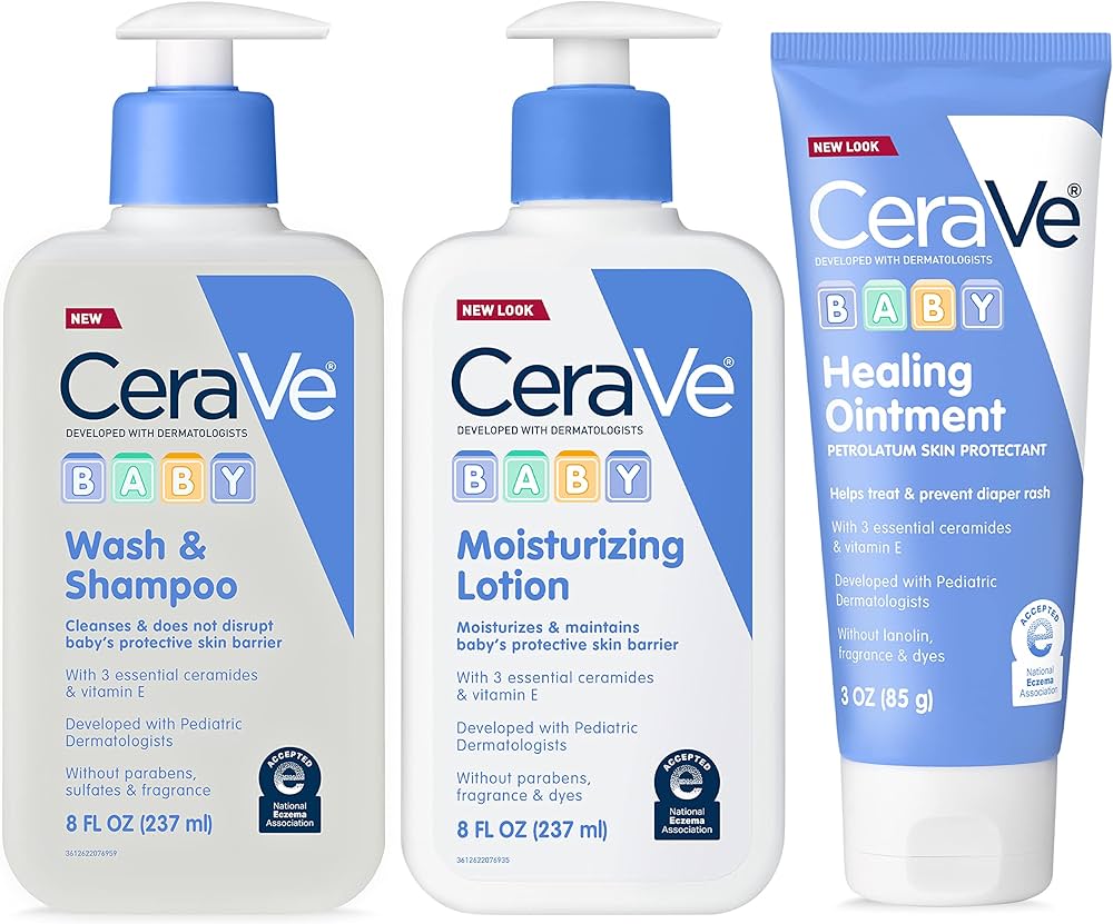 Amazon.com: CeraVe Baby Bath Set, 8oz Wash & Shampoo + 8oz