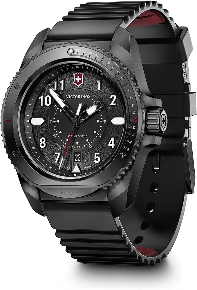 Amazon.com: Victorinox Journey 1884 Black Dial Black Rubber Strap
