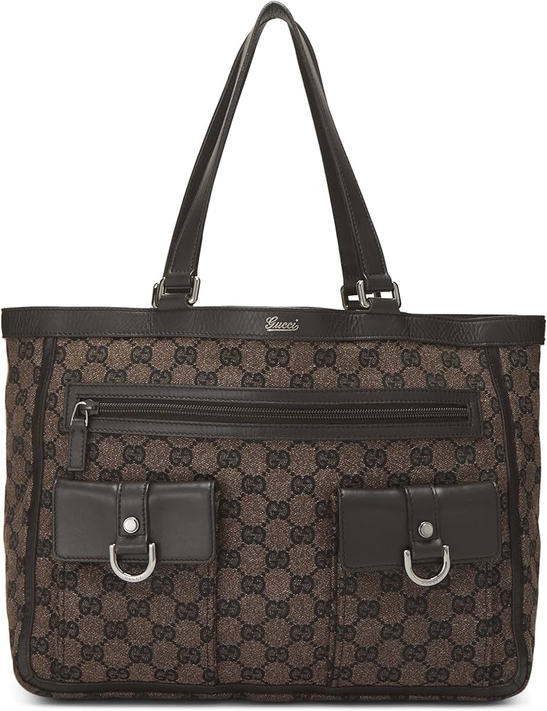 Amazon.com: Gucci, Pre-loved Brown GG Canvas Abbey Pocket Tote