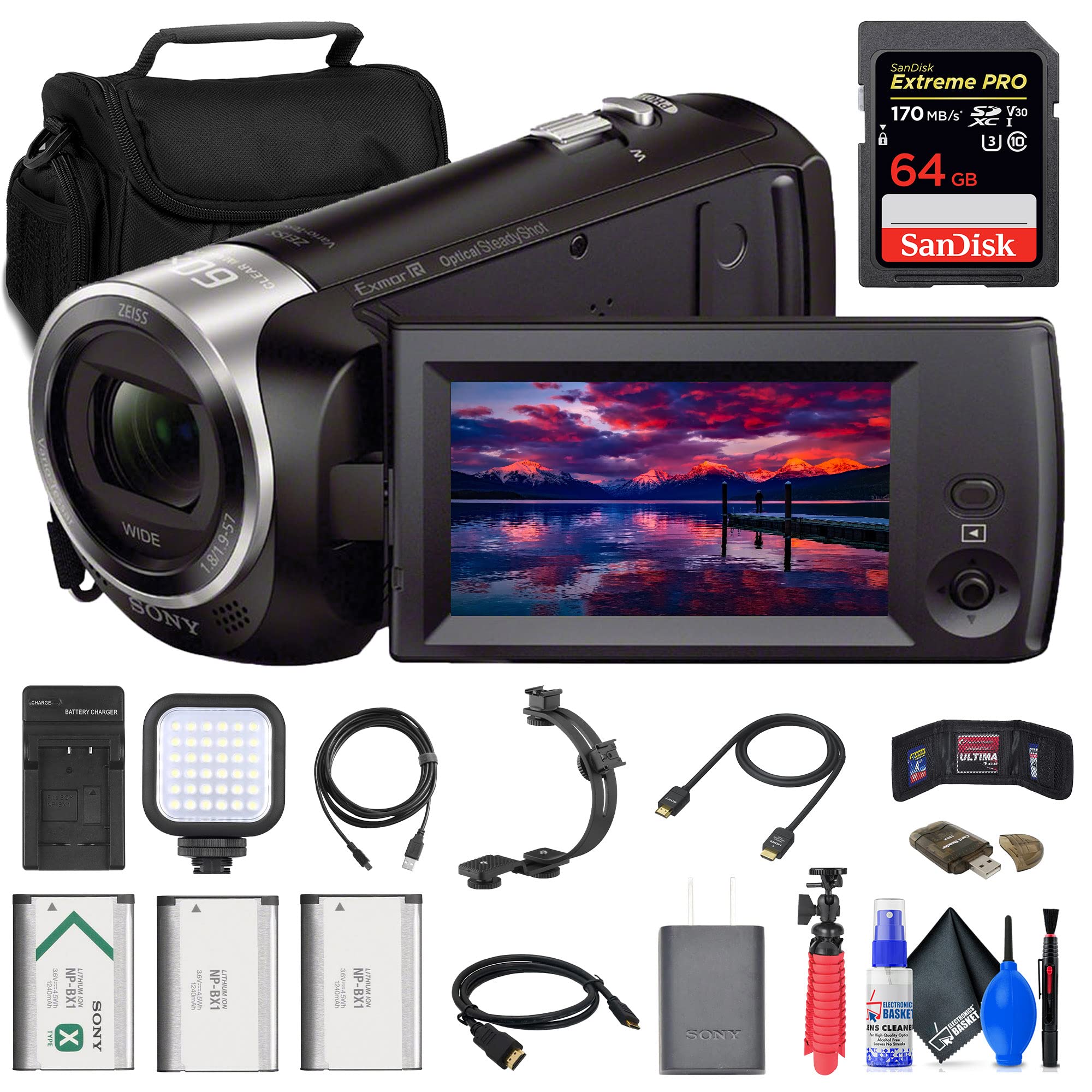 Amazon.com: Sony HDR-CX405 HD Handycam (HDRCX405/B) + 64GB Memory