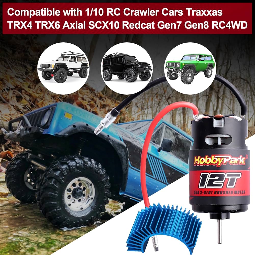 Amazon.com: Hobbypark 12T Motor 550 Motor Brushed for 1/10 RC Car