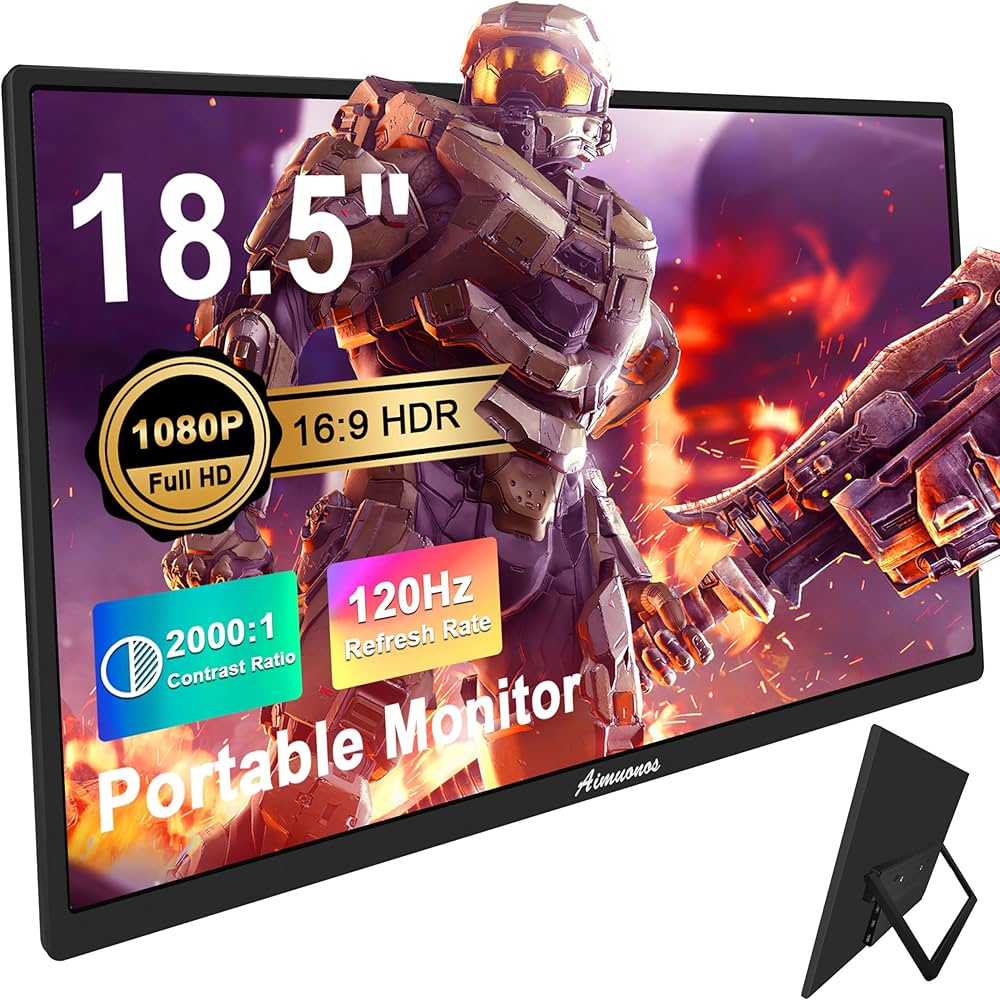 Amazon.co.jp: 18.5インチ ノートパソコン用ポータブルモニター、1080P