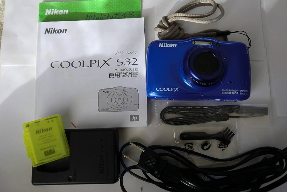 Amazon | Nikon デジタルカメラ S32 防水 1300万画素 ブルー S32BL