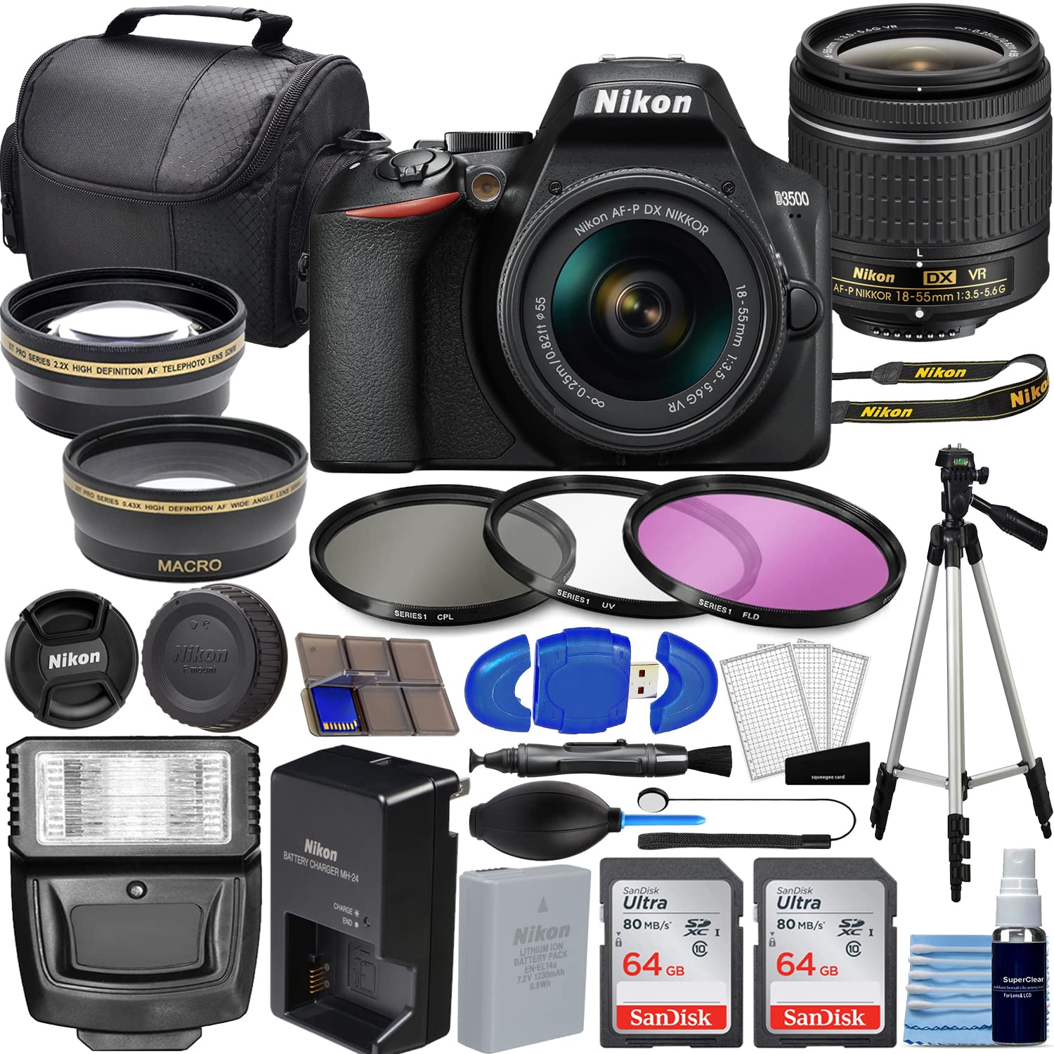 Amazon.com : Nikon D3500 DSLR Camera with AF-P 18-55mm VR Lens Kit