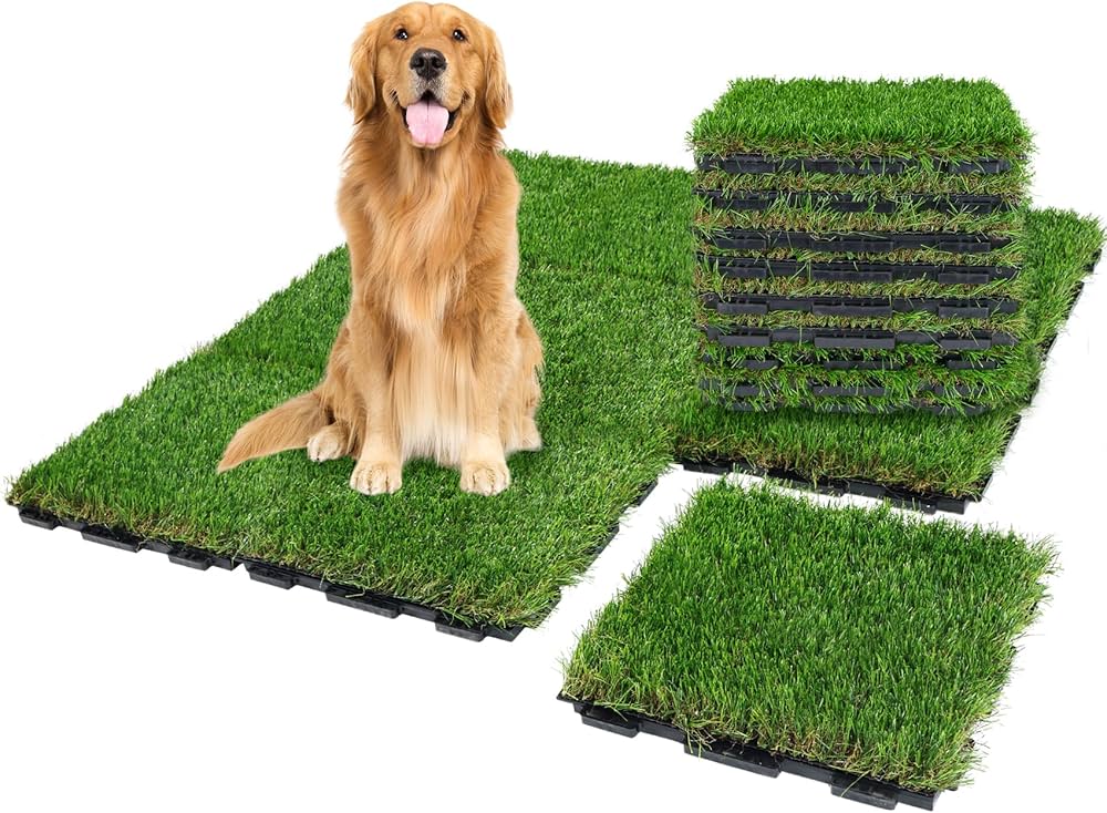 Amazon.com: XLX TURF Interlocking Fake Grass Tiles for Dogs Potty