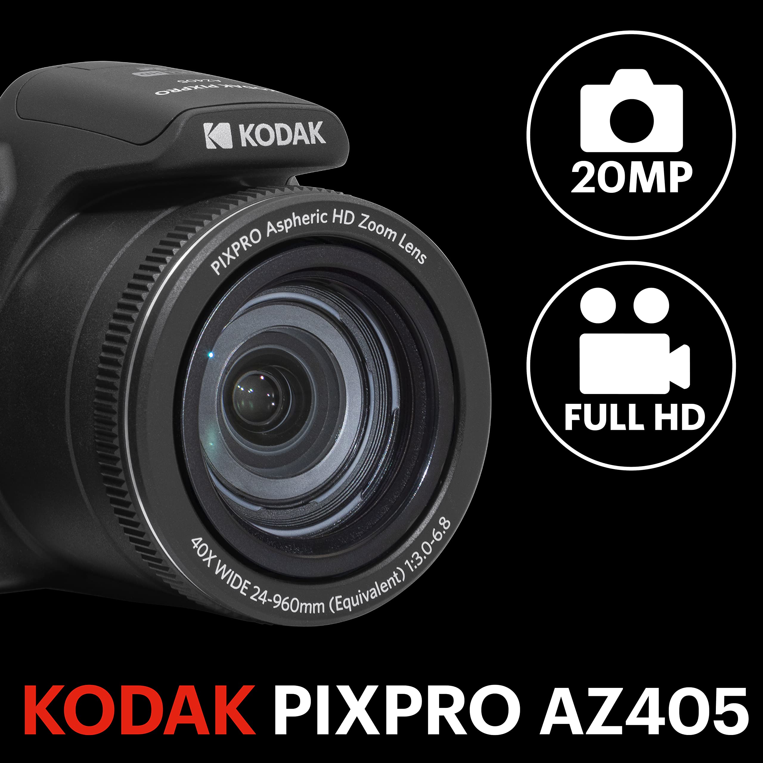 Amazon.co.jp: KODAK PIXPRO AZ405-BK 20MP Digital Camera 40X