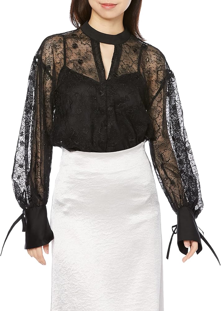 Amazon | [フレイ アイディー] フラワーエンブロイダリーブラウス