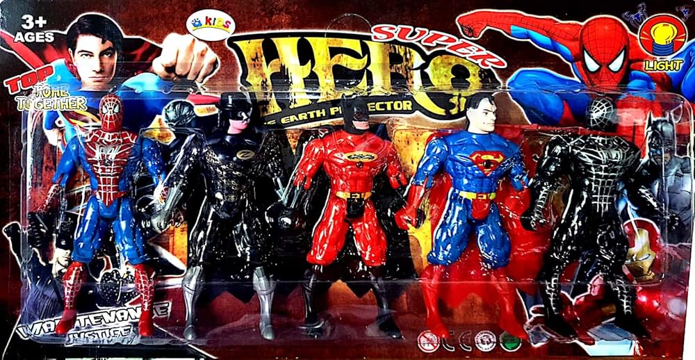Spiderman Batman Superman Karakter Oyuncak 5-li Figür Set : Amazon