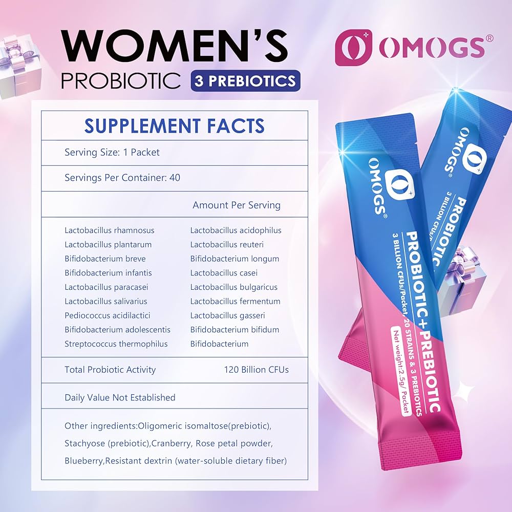 Amazon.com: OMOGS Women's Probiotic,120-Billion-CFUs, 18 Strains
