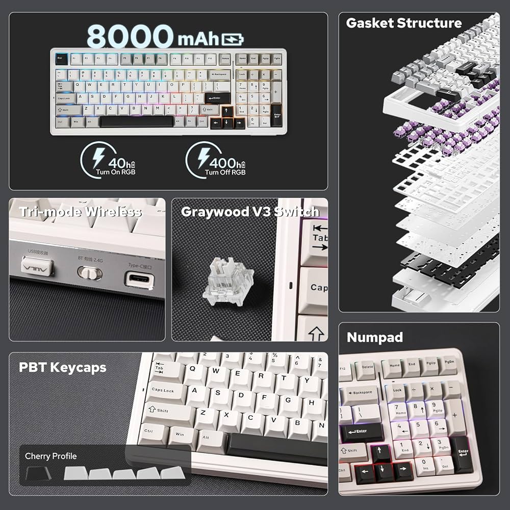 Amazon | EPOMAKER x AULA F99 ワイヤレス メカニカルキーボード