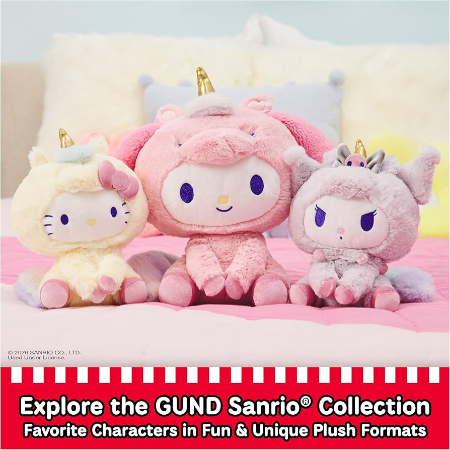 Amazon.com: GUND Sanrio Hello Kitty Kuromi Plush, Premium Stuffed