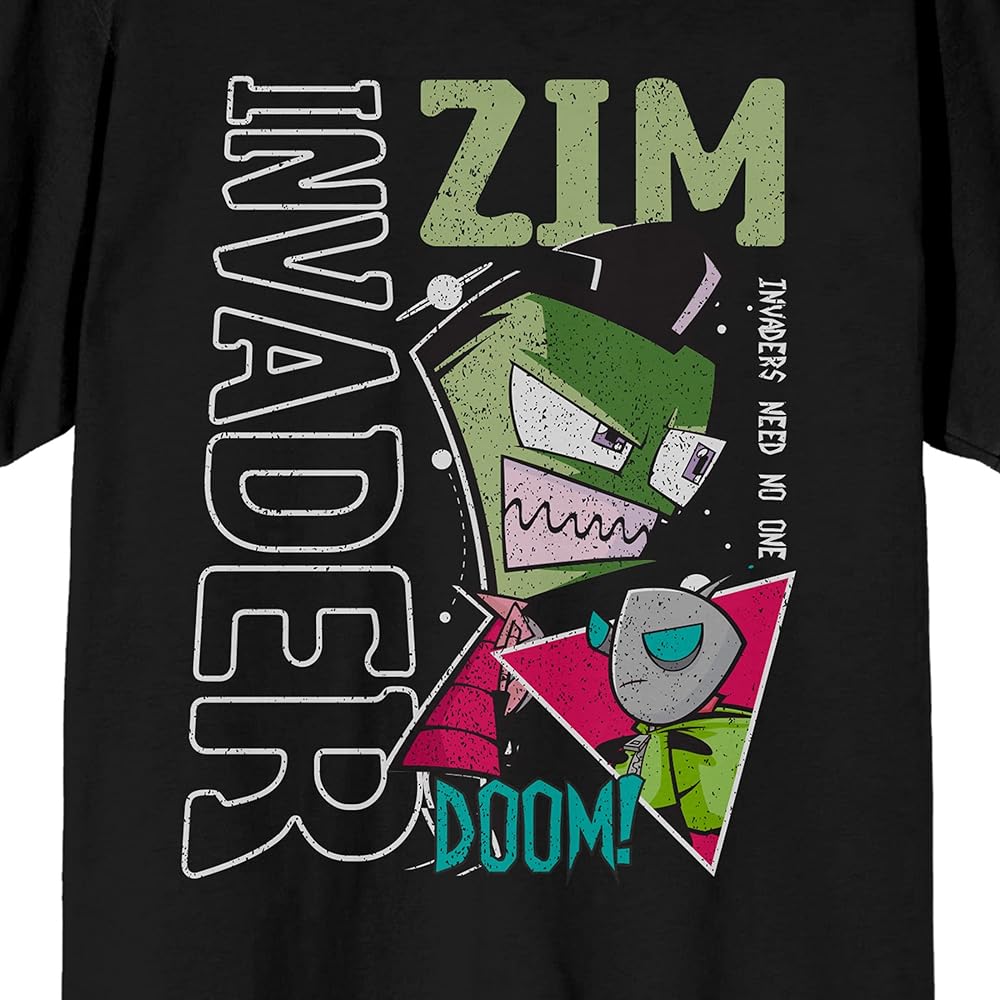 Amazon.com: Invader Zim Crew Neck Short Sleeve Men's Black T-Shirt