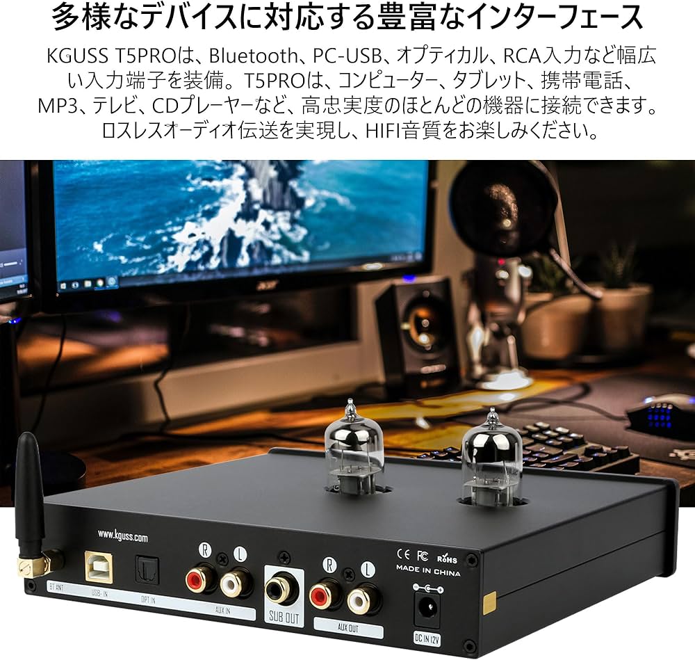 Amazon.co.jp: KGUSS T5 PRO 真空管プリアンプ 6N3 USB DAC ヘッドホン