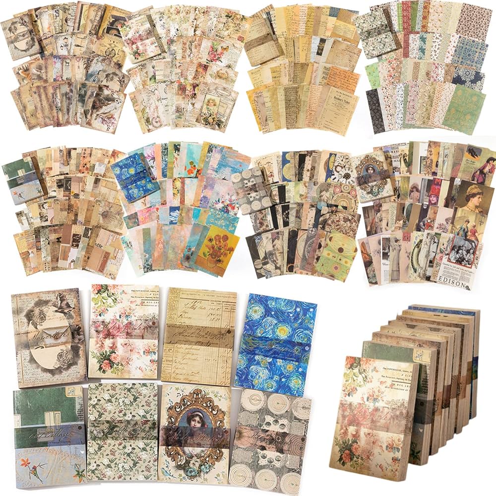 Amazon.co.jp: コラージュ 素材 デザインペーパー 100枚 詰め合わせ