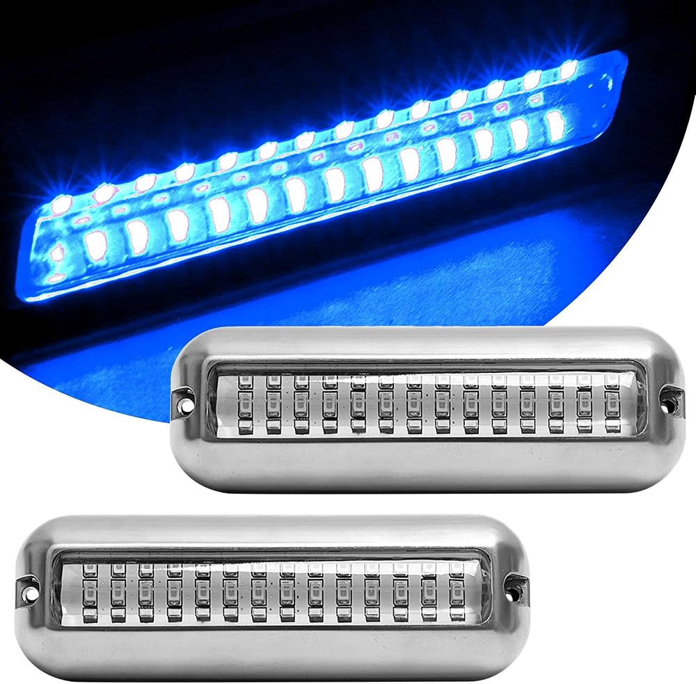 Amazon.co.jp: HUSUKU 2×50W ステンレススチール 42LED マリンライト
