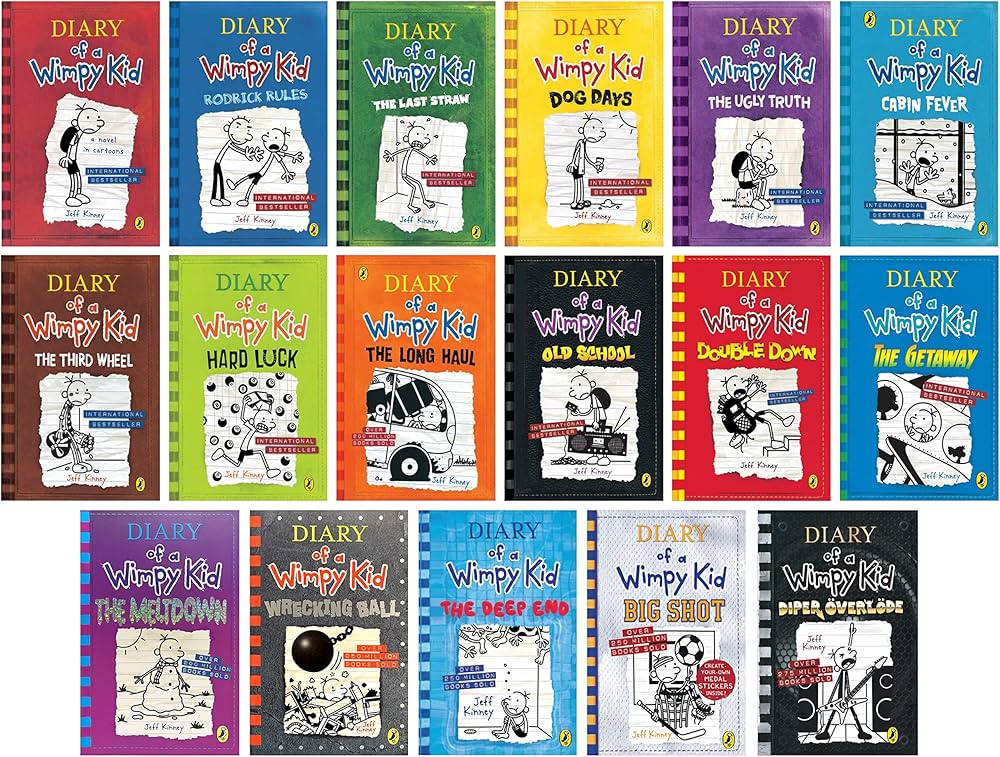 Amazon.com: A Library of a Wimpy kid 1-17 盒裝完整原創全系列系列