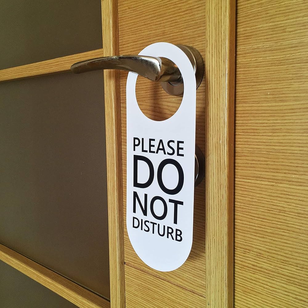 Amazon | Do Not Disturb Door Hanger Sign, 2 Pack (Black and White
