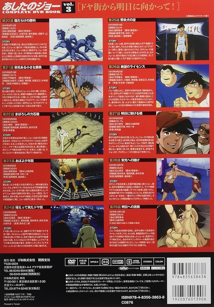Amazon.co.jp: あしたのジョーCOMPLETE DVD BOOK vol.3 () : Japanese
