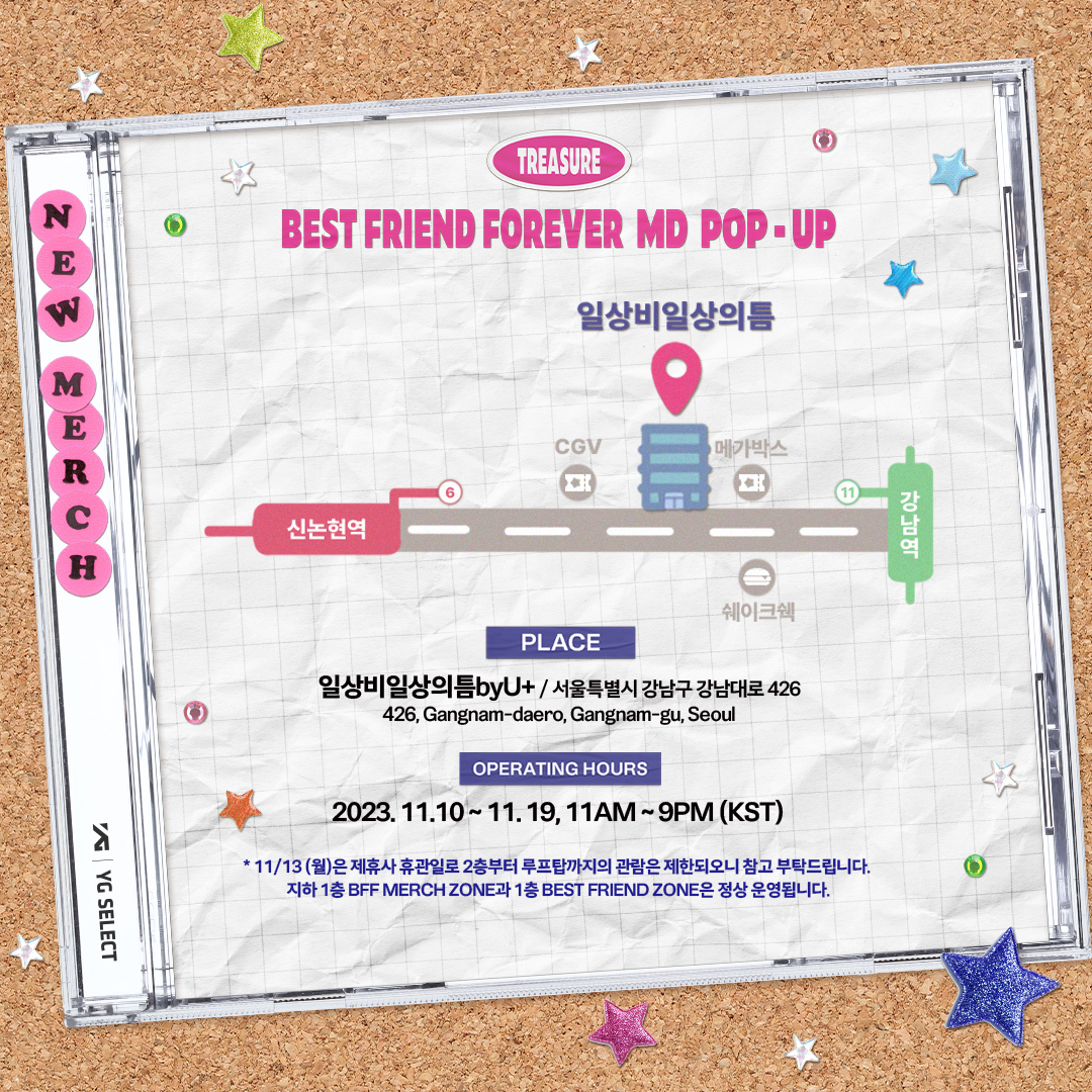 TREASURE NEW MERCH POP-UP OPEN [BEST FRIEND FOREVER] EVENT - YG SELECT