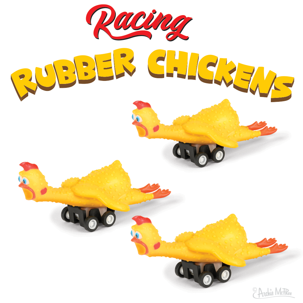 Racing Rubber Chickens - Set of 3 – Archie McPhee