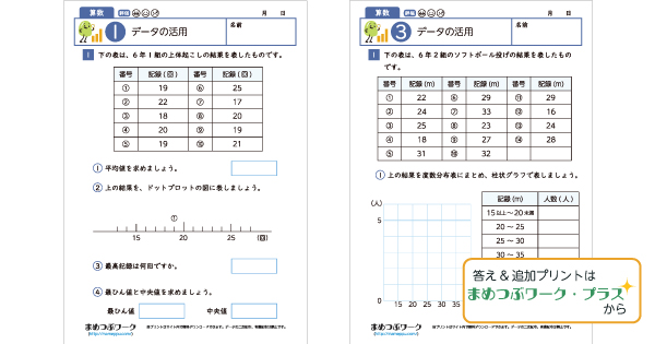 データの活用｜小6算数プリント | まめつぶワーク