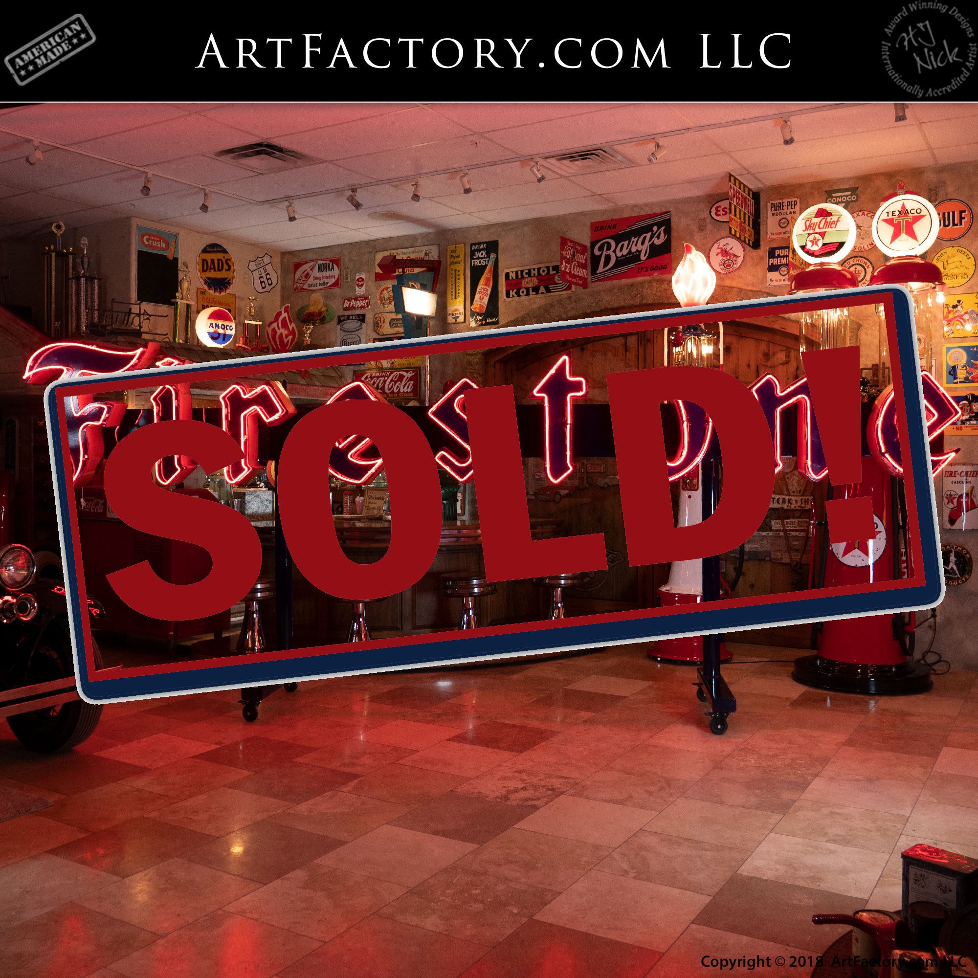 Exide ヴィンテージサイン firestone Mobil Antique Vintage Old Style