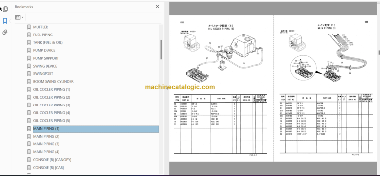 Hitachi ZX30 ZX35 Excavator Parts Catalog & Equipment Components