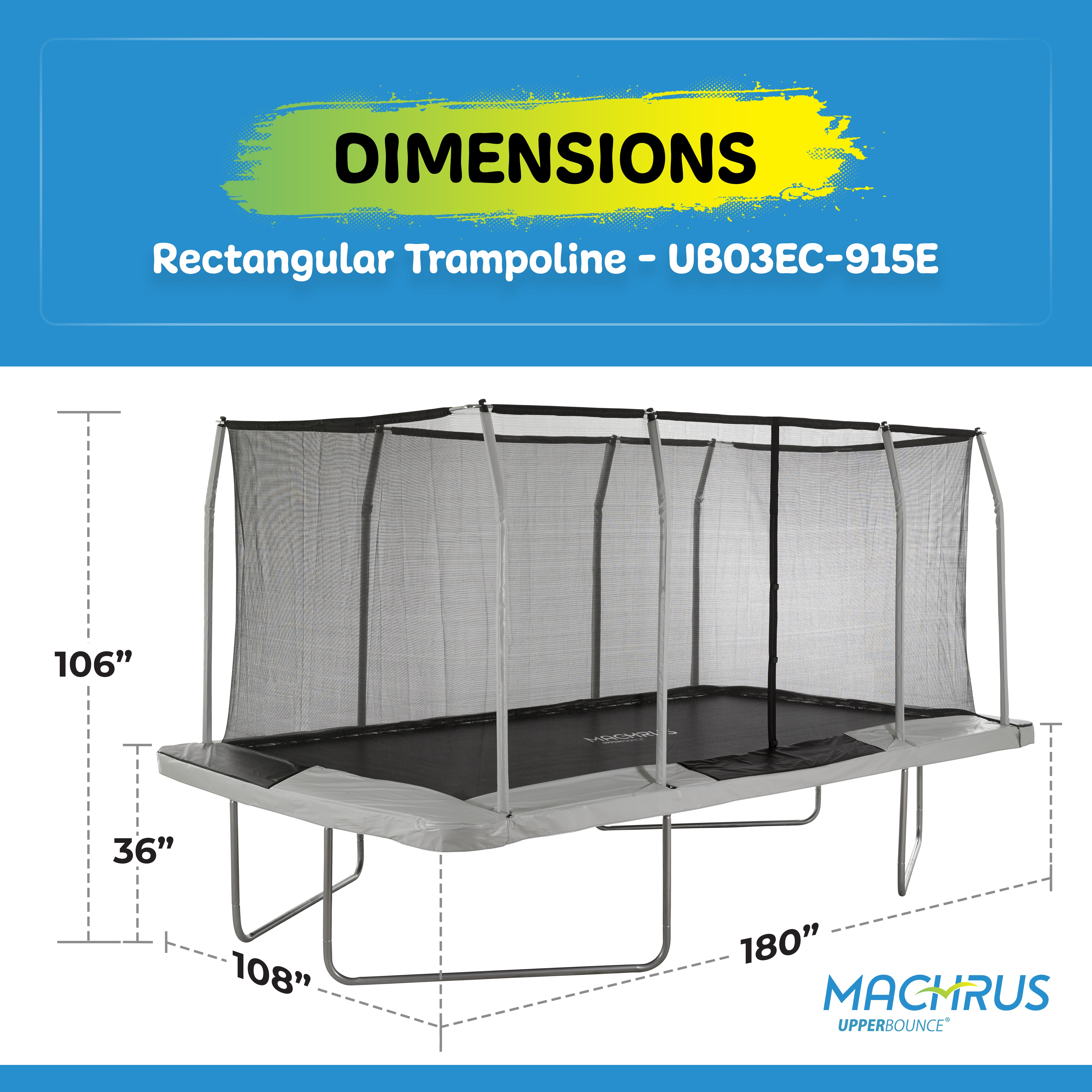 Machrus Upper Bounce 9' X 15' Gymnastics Style, Rectangular