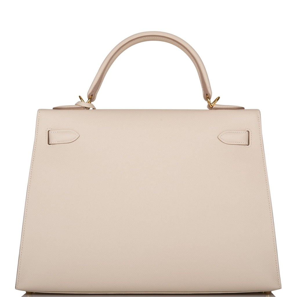 Hermes Kelly Sellier 32 Craie Epsom Gold Hardware