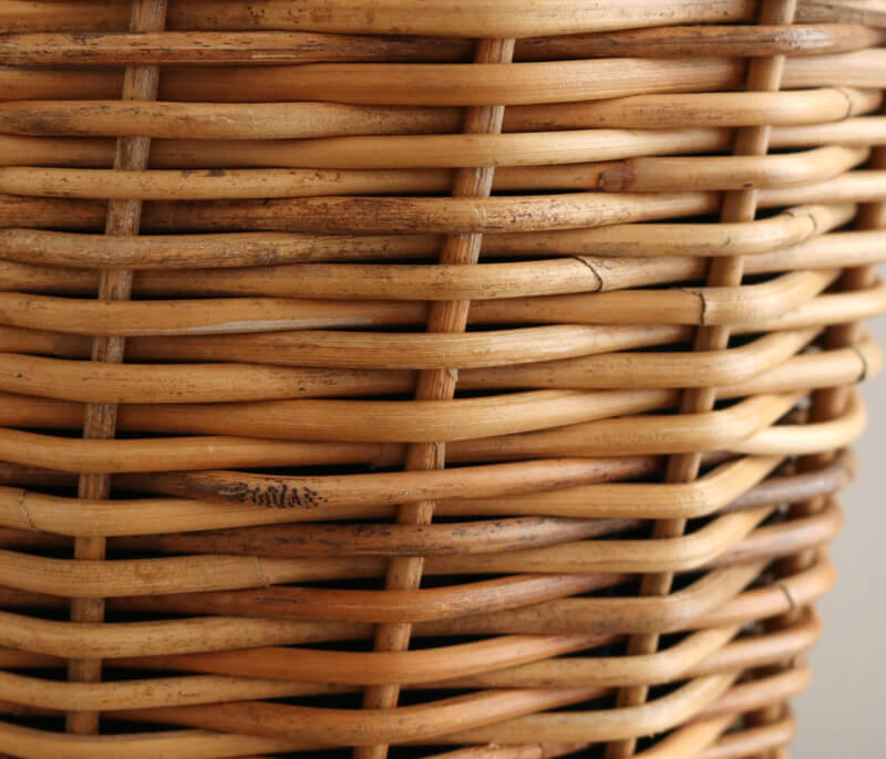 ebagos 横長かご ブライドルレザー×紅籐 BLACKエバゴス | マドリガル