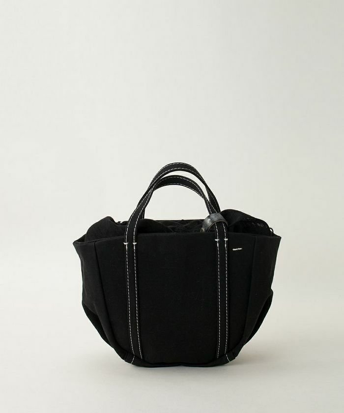 ebagos キャンバス・カゴポケット付トート (ポケットオーバル)防水