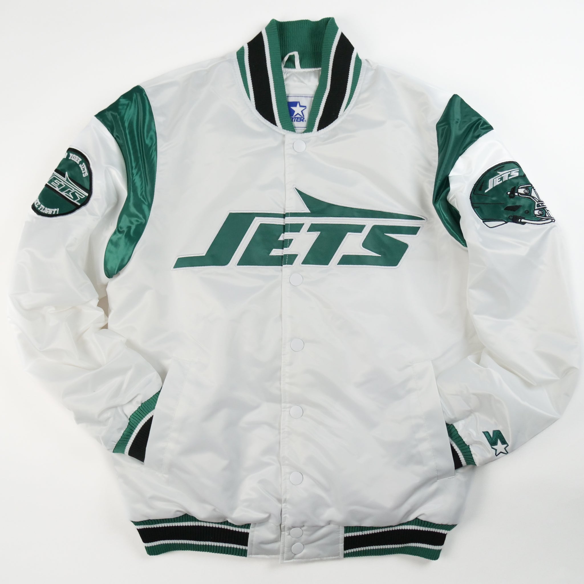 Starter NFL Satin Custom Exclusive Jacket New York Jets White