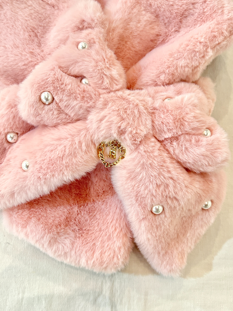 BABY,THE STARS SHINE BRIGHT リボンとパールのファーマフラー