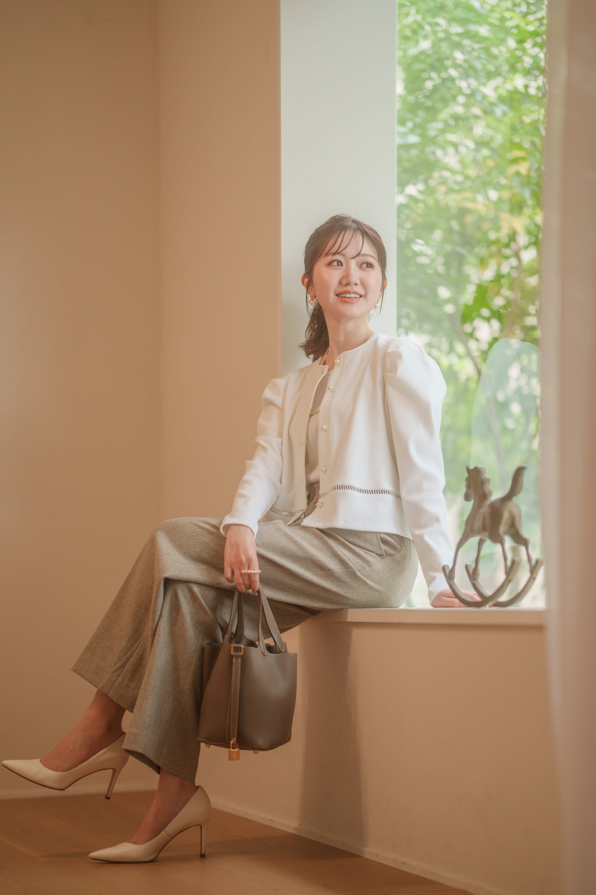 パールボタンリブカーディガン 【リサイクルポリエステル】 – Maison