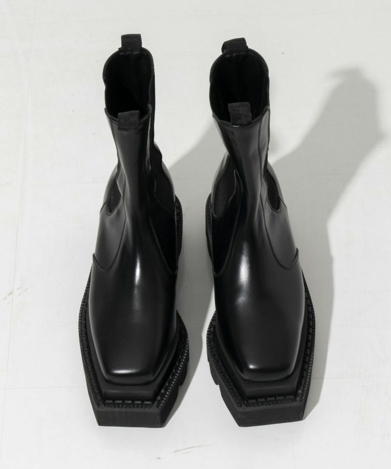 SPECIAL SHOES FACTORY COLLABORATION】Tank-Sole Side Gore Long Boots Ma