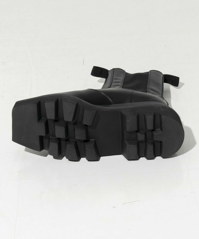 SPECIAL SHOES FACTORY COLLABORATION】Tank-Sole Side Gore Long Boots Ma