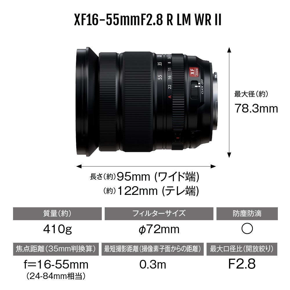 予約商品】FUJIFILM XF16-55mmF2.8 R LM WR II【納期目安：約6ヶ月