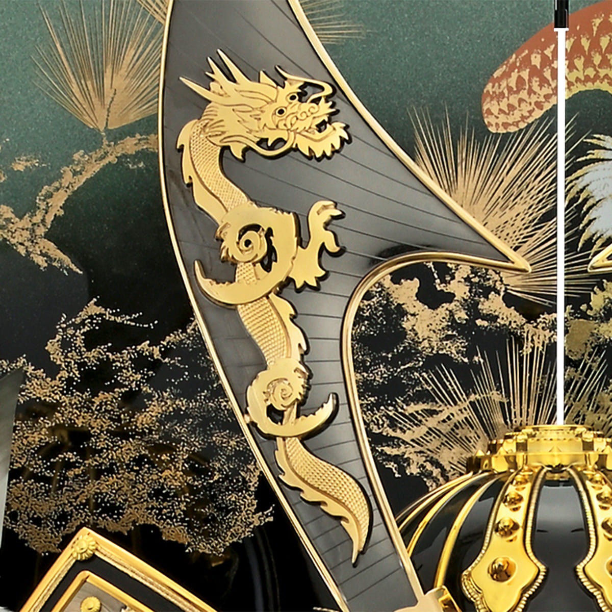 五月人形 着用 コンパクト 兜飾り ミニ おしゃれ 金 モダン 横幅60cm