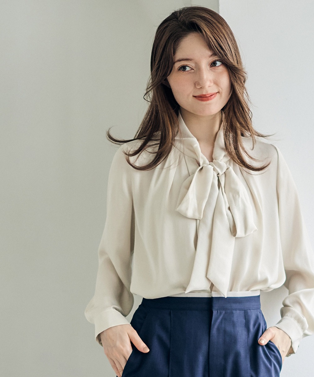 ヴィンテージサテンマルチウェイボウタイブラウス - 12Twelve Agenda