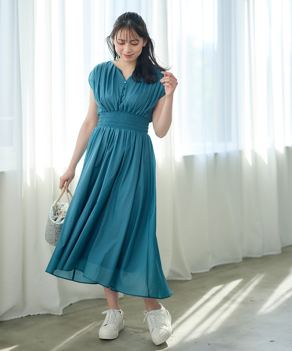 SALE】シアーオーガンウエストシャーリングワンピース - 12Twelve