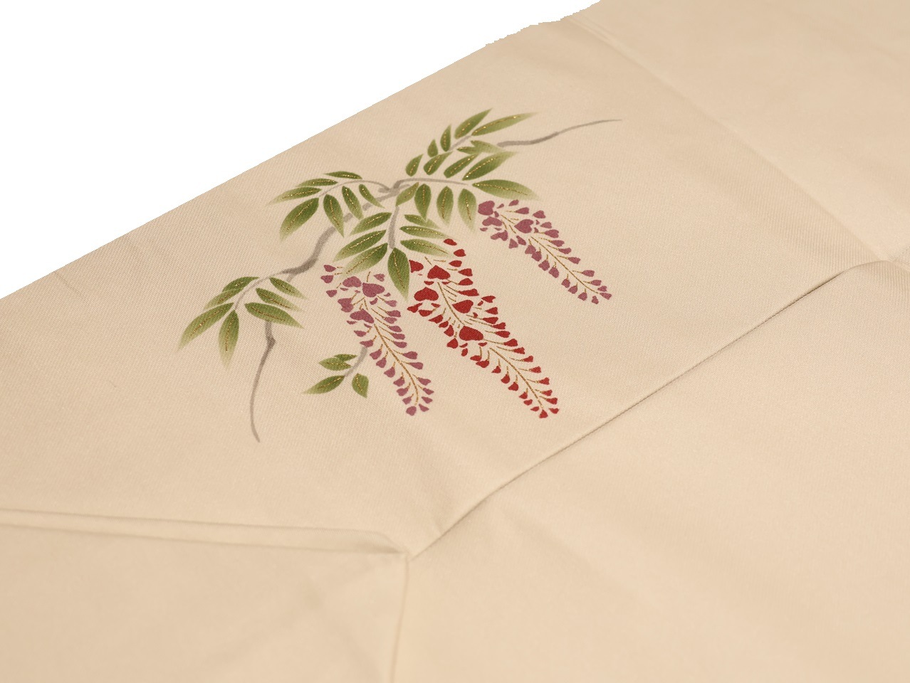 仕立て上がり正絹名古屋帯「灰白色の地に藤の花の柄」 | 帯,帯(名古屋