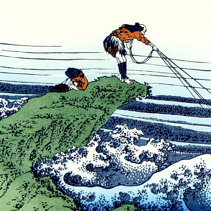 藍摺の最高傑作の浮世絵「甲州石班澤」葛飾北斎 富嶽三十六景｜浮世絵工房