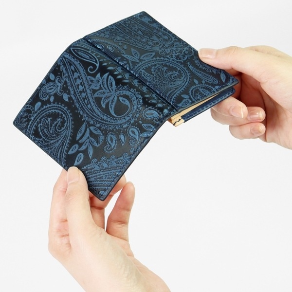 コーアイ KOI 名刺入れ 藍染レザー メンズ レディース 藍染型押 カード