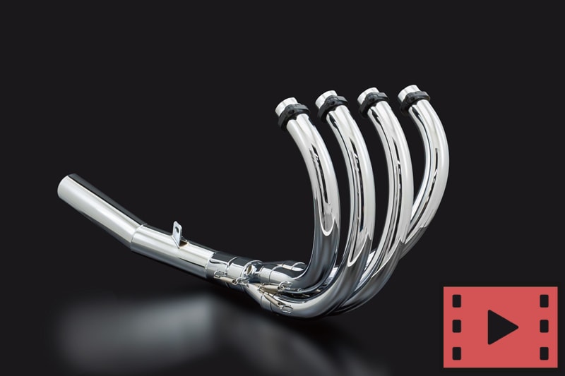 動画】427 ショート管マフラー(6ピース) メッキ ◎JMCA認証：車検対応